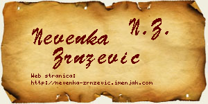 Nevenka Zrnzević vizit kartica